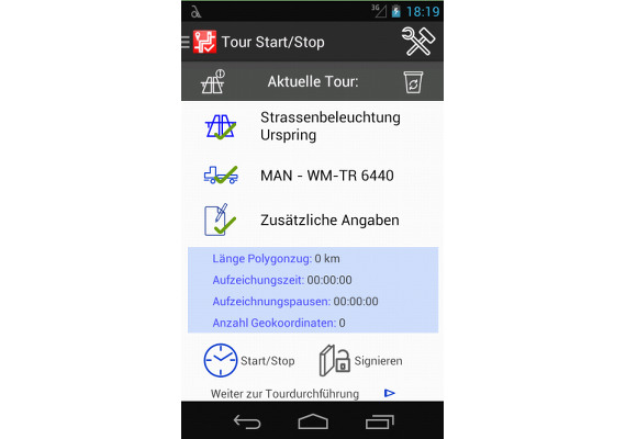 Kontroll-Tour anlegen und starten